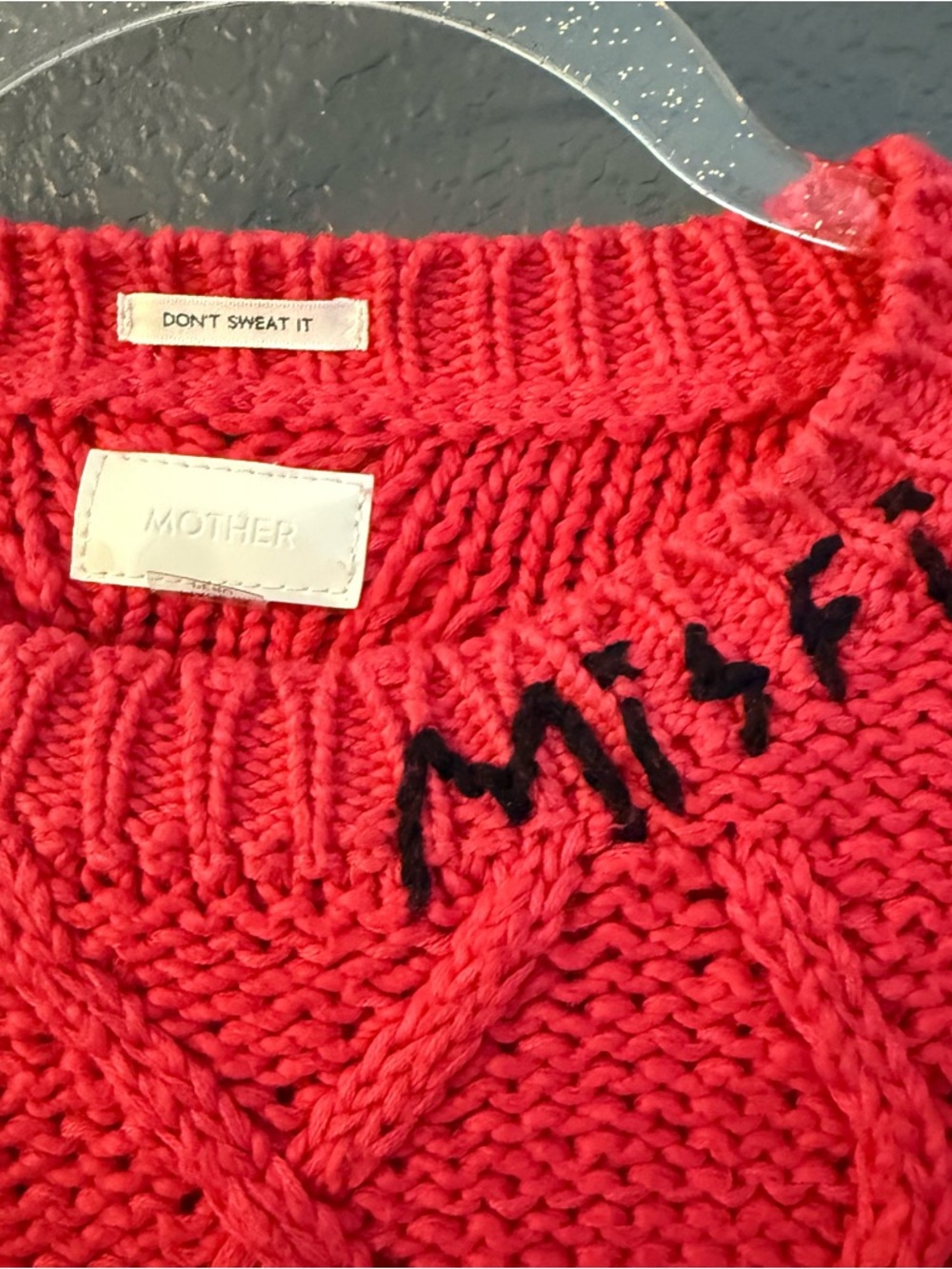 MOTHER • the jumper cable knit sweater - misfit - small red - Picture 8 of 12